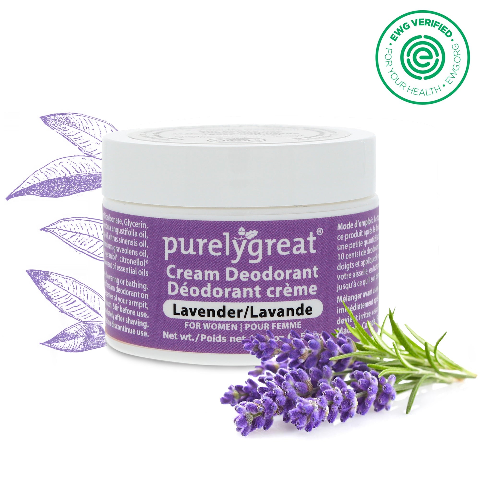 Lavender Cream Deodorant for Women