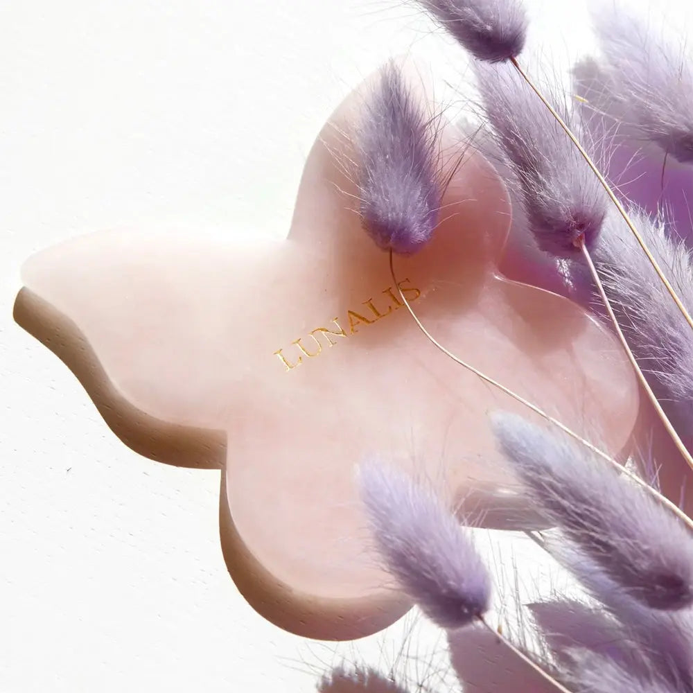 Rose Quartz Butterfly Gua Sha