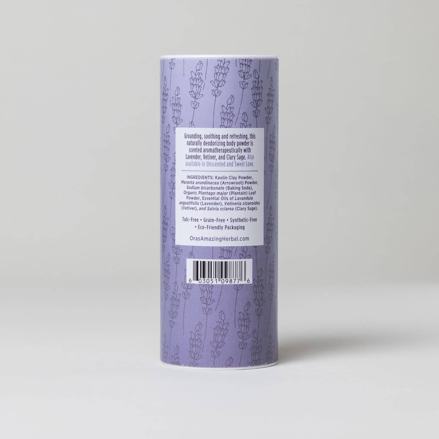 Talc Free Body Powder, Blissful Earth Lavender Scent