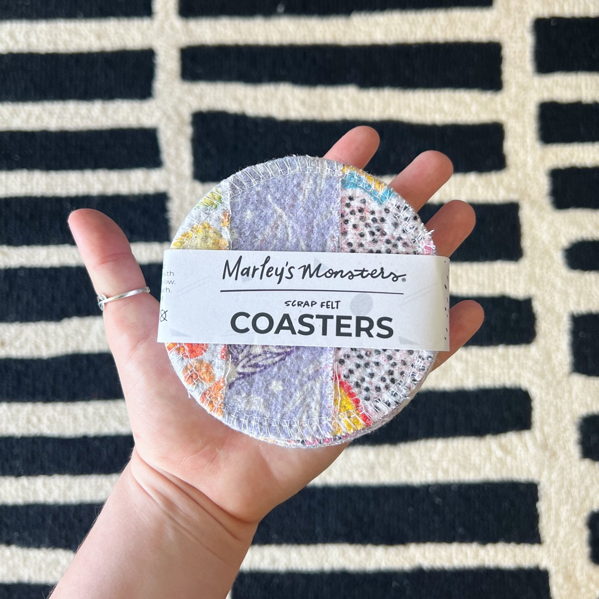 Scrap Felt Coasters: 6-Pack